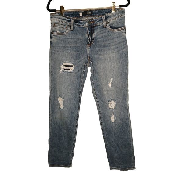Kut from the Kloth Catherine Boyfriend Distressed Denim Jeans Size 8 - Picture 1 of 12